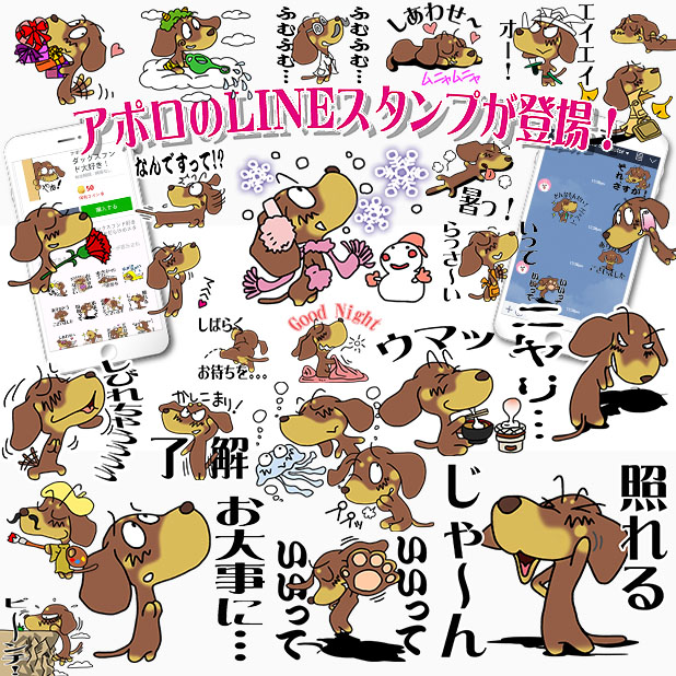 LINEスタンプ　犬　ダックスフンド